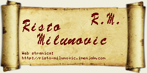 Risto Milunović vizit kartica